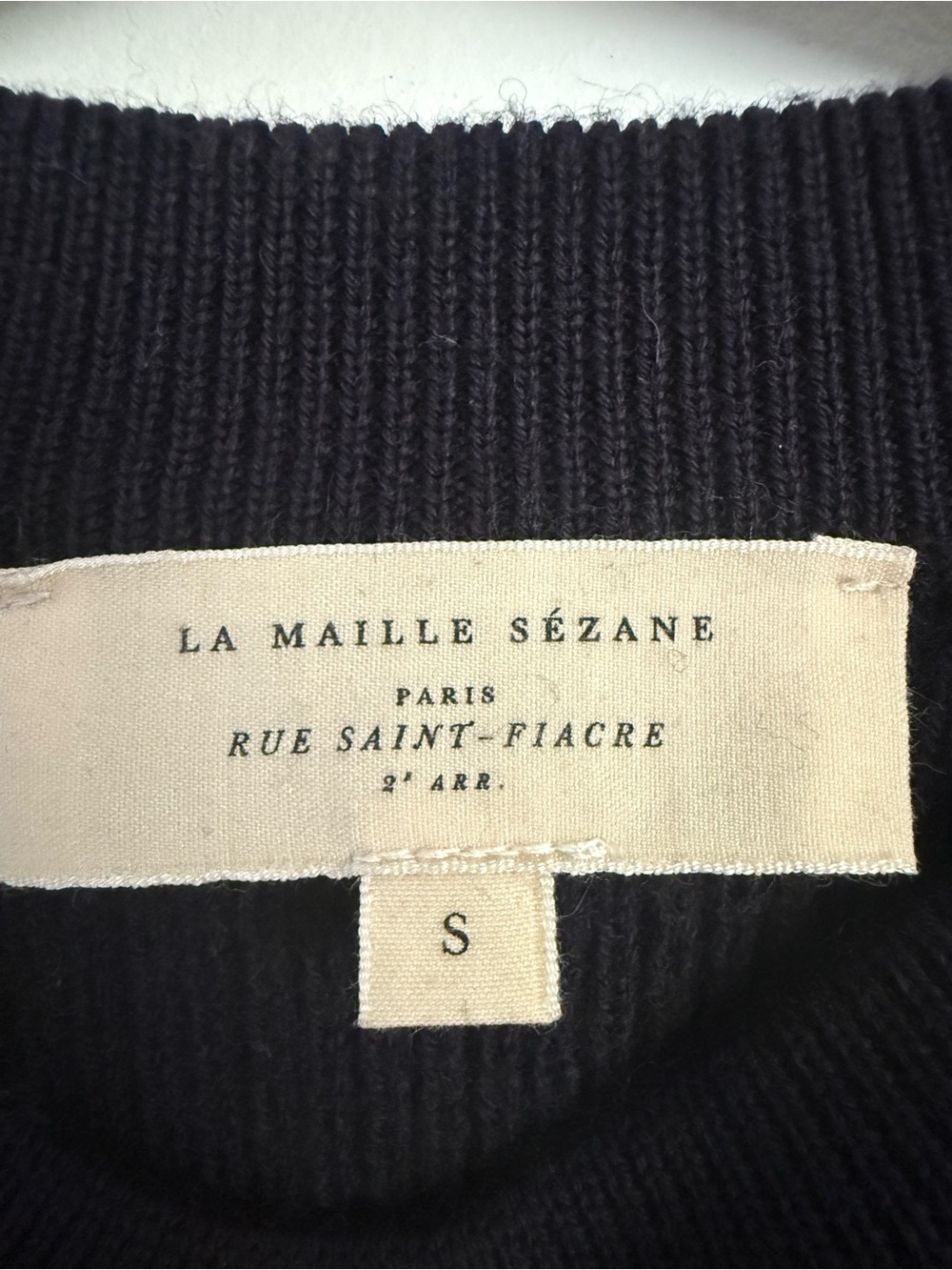 Sezane Sami Jumper Sweater Navy Blue Size Small Wool/cotton - Picture 12 of 12